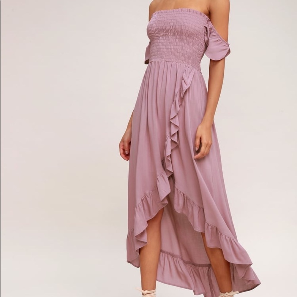 off the shoulder high low dress lucy love